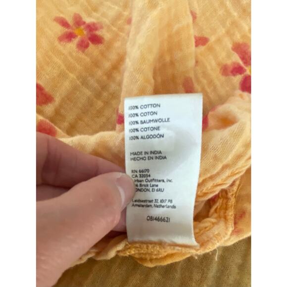 Free People Women's S Orange Smocked Tie Strap Maxi Sundress - Picture 7 of 7